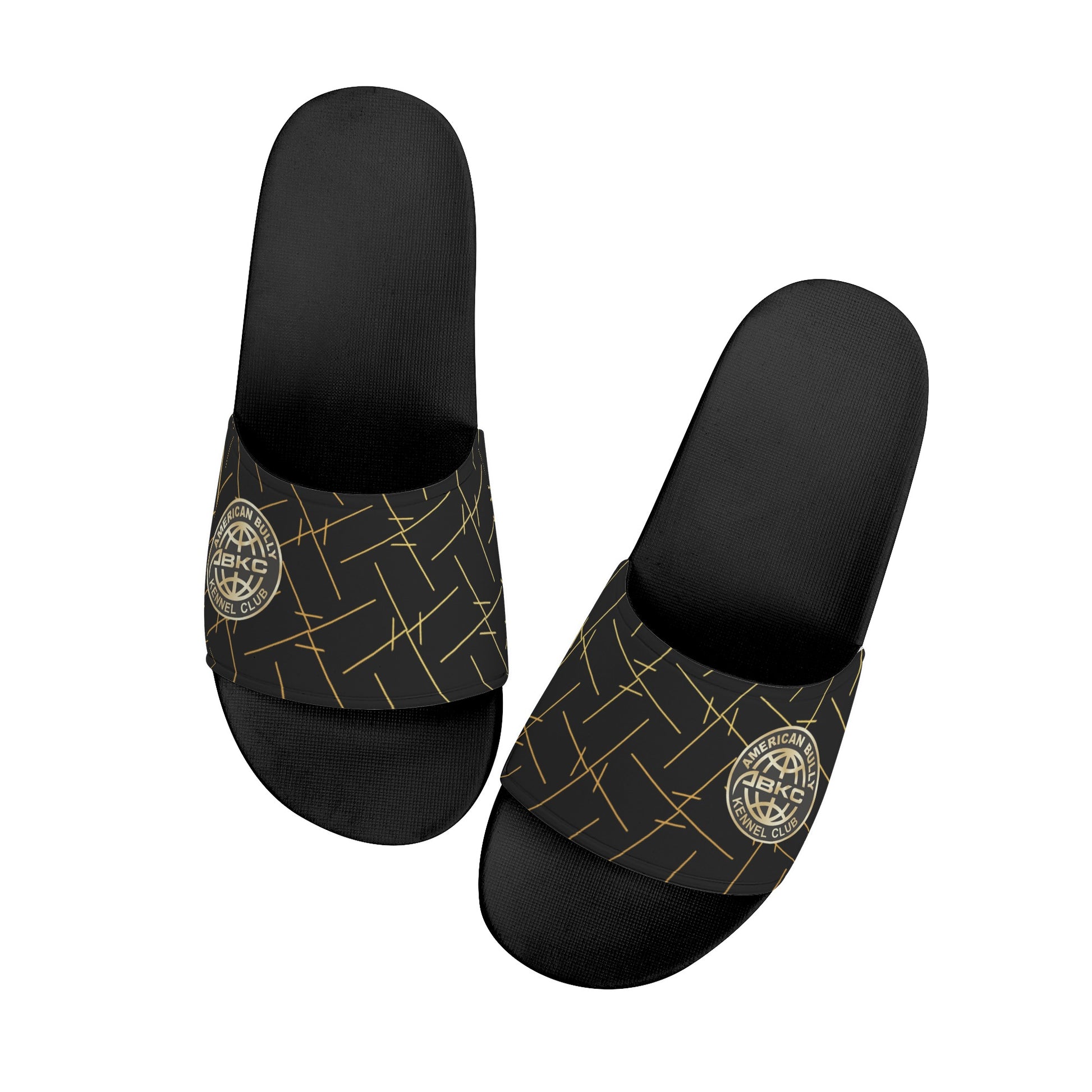 Women's ABKC Black & Gold Slide Sandals - [BULLY_BRAND]