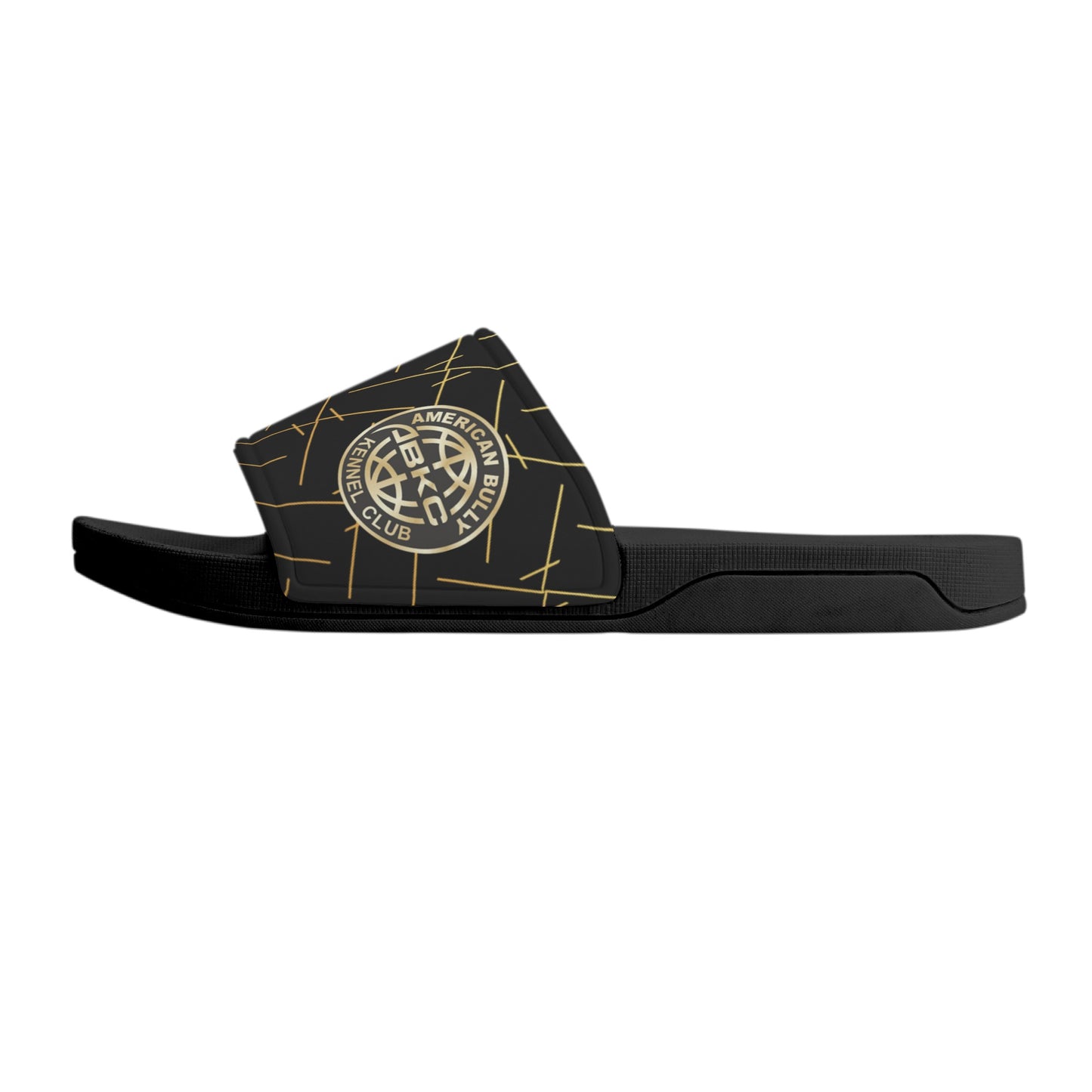 Women's ABKC Black & Gold Slide Sandals - [BULLY_BRAND]