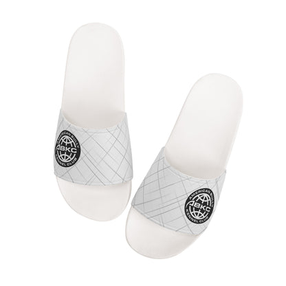 Women's ABKC White & Black Slide Sandals Shoes - [BULLY_BRAND]