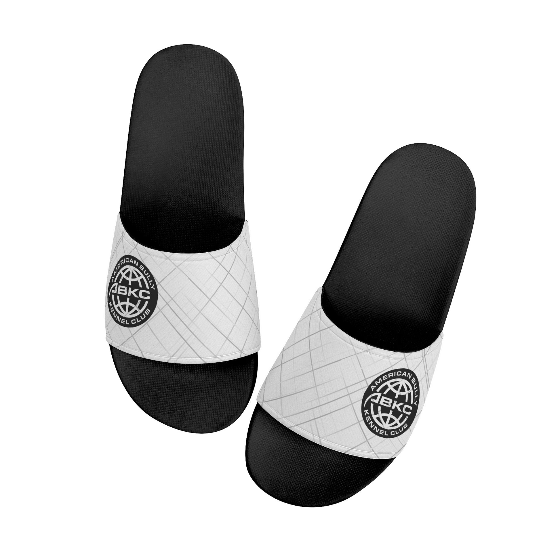 Women's ABKC White & Black Slide Sandals Shoes - [BULLY_BRAND]