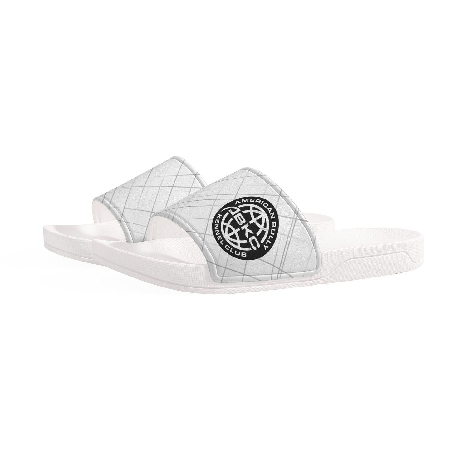 Women's ABKC White & Black Slide Sandals Shoes - [BULLY_BRAND]