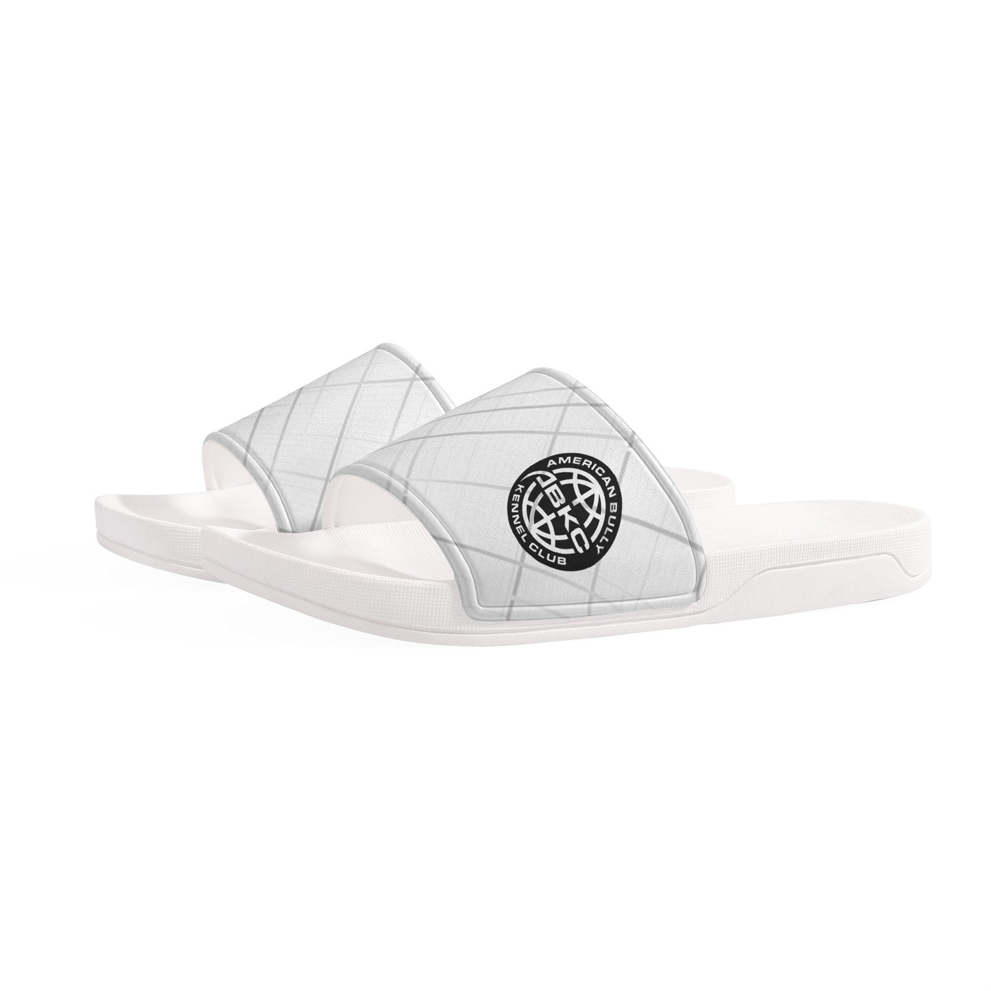 Men's ABKC White & Black Slide Sandals Shoes - [BULLY_BRAND]