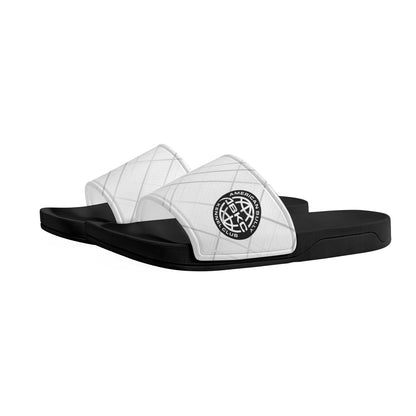 Men's ABKC White & Black Slide Sandals Shoes - [BULLY_BRAND]