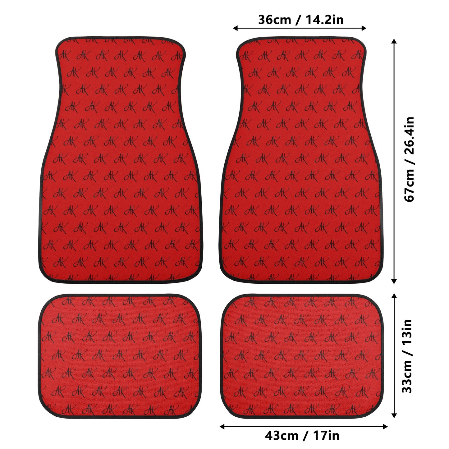 RED Back and Front Car Floor Mats - [BULLY_BRAND]