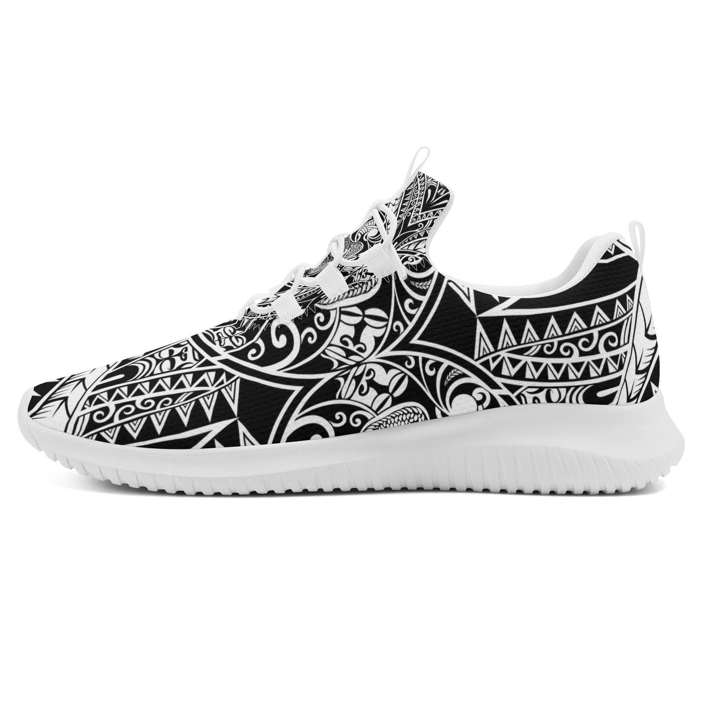 BLACK & WHITE Lace Up Front Runing Shoes - [BULLY_BRAND]