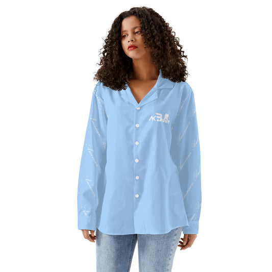 Womens Casual Long Sleeve B Sky Shirt