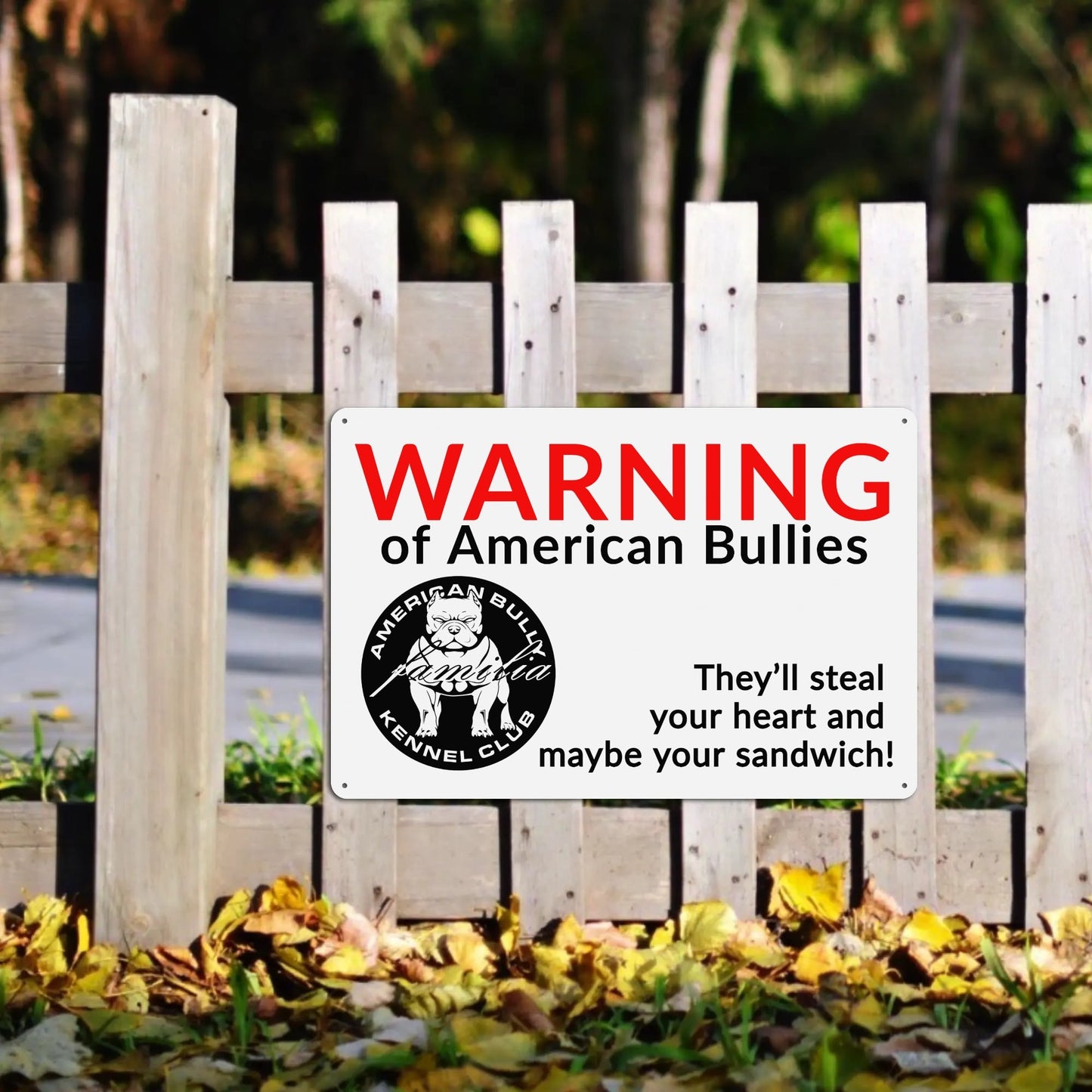 Warning of American Bully Metal Sign