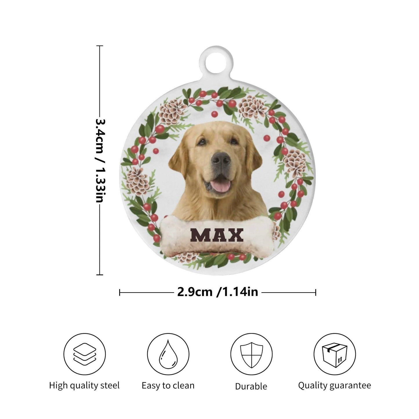 Personalized  Laser X-MAS Metal Alloy ID Tag