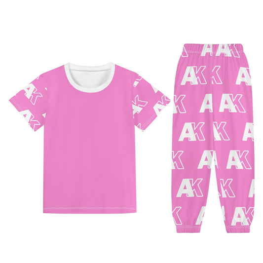 AK Childrens Sleepwear Short Sleeve Shirt and Long Pants Set