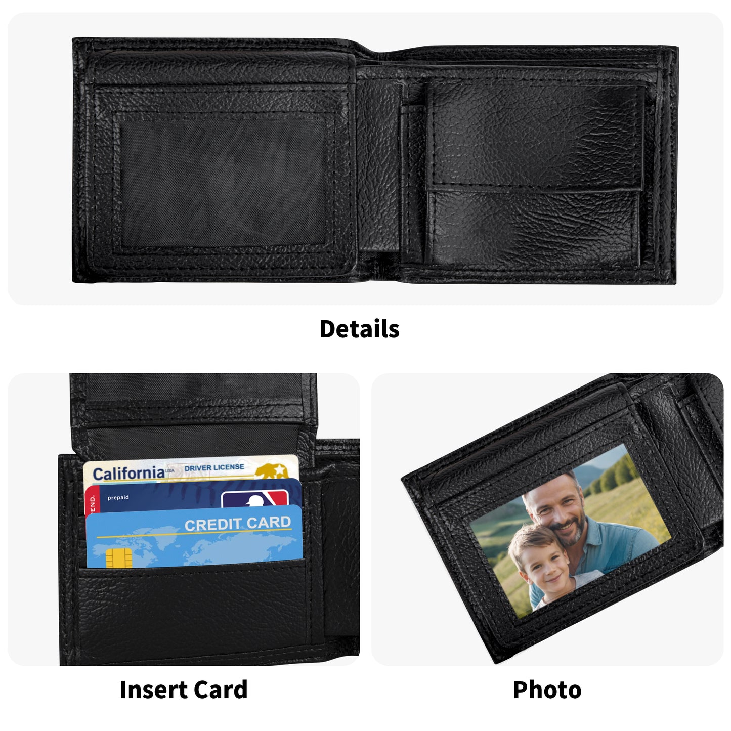 Mens CBlack Leather Wallet