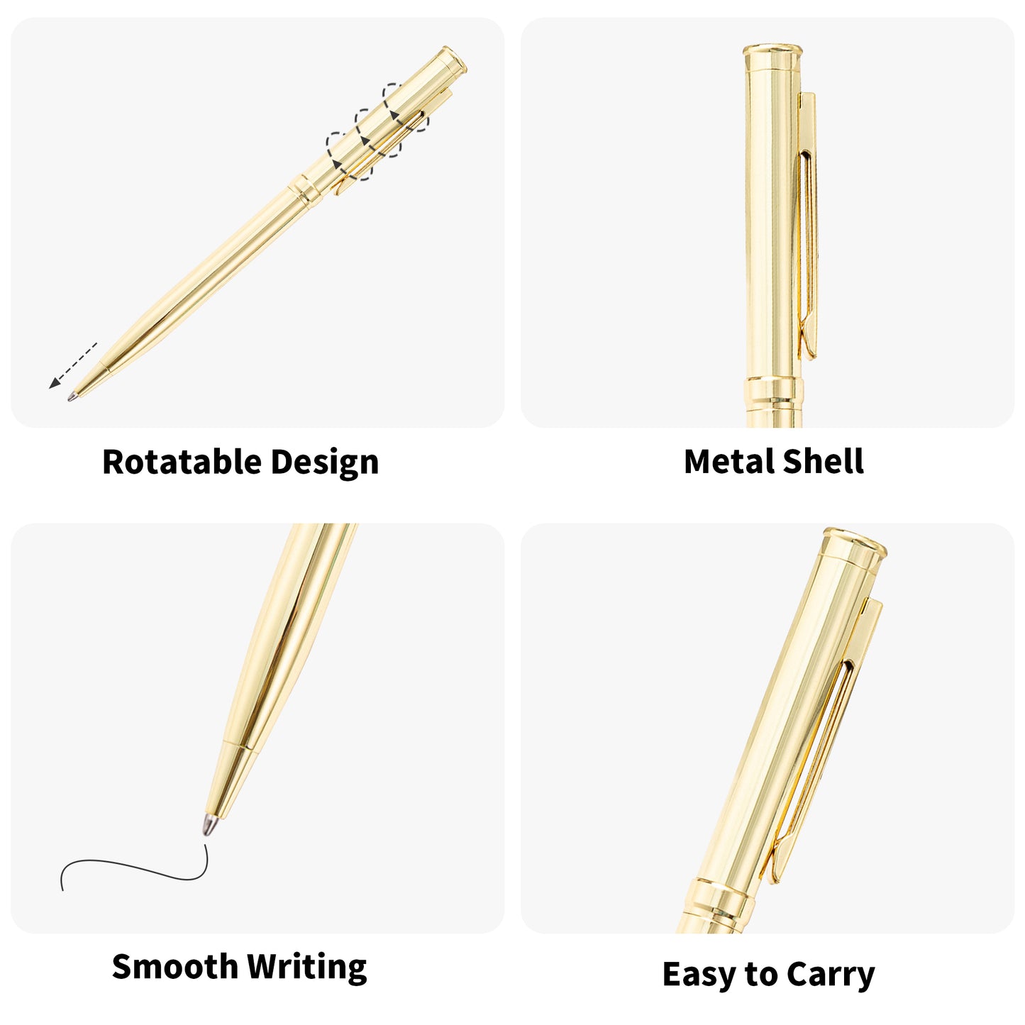 KBully 6 Pack Gold Ballpoint Pen