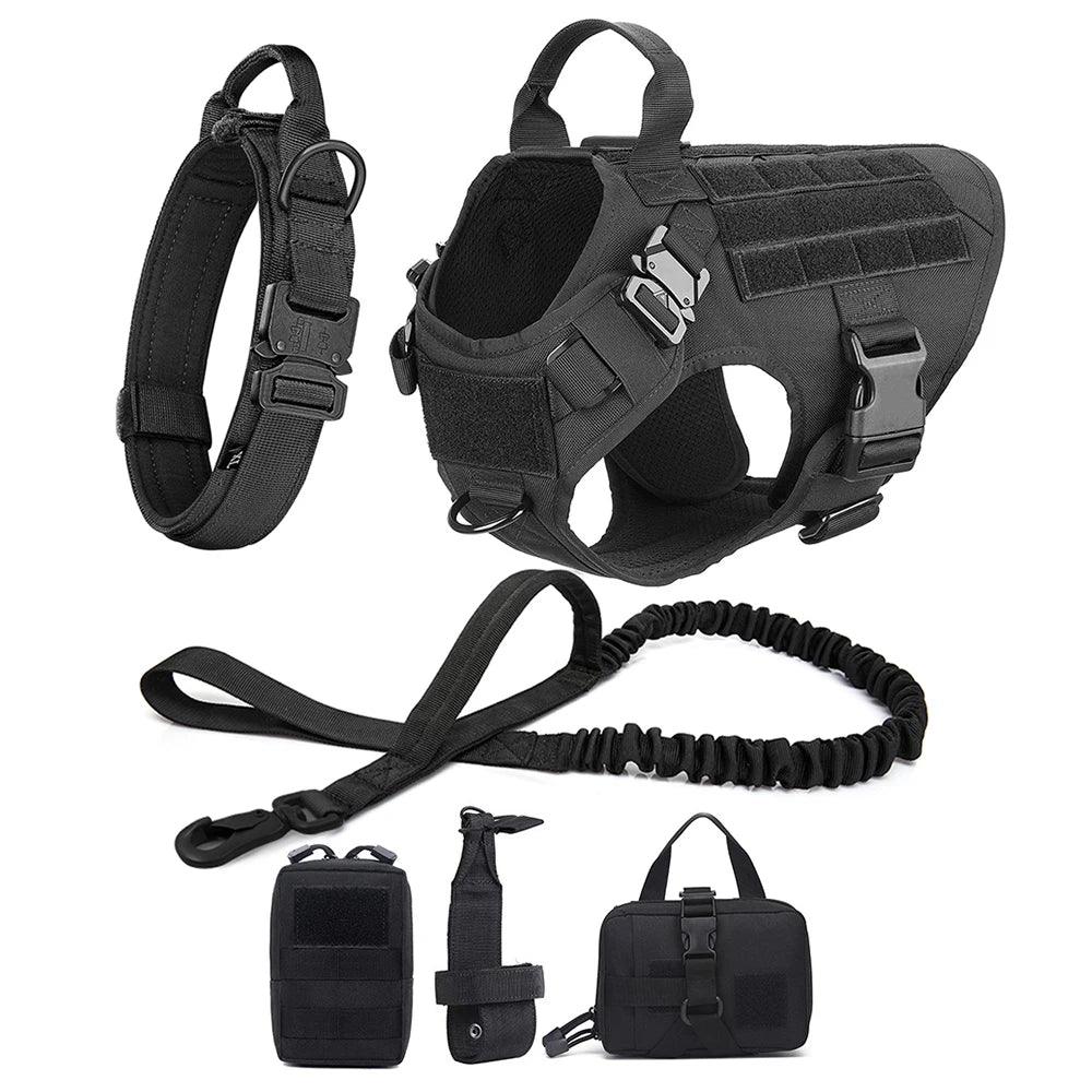 black Army harness for dogs