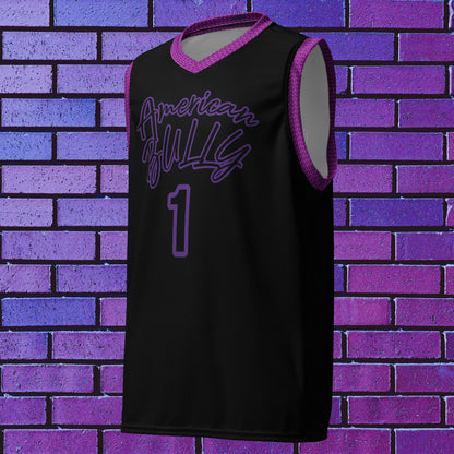 Purple unisex American Bully basketball jersey - [BULLY_BRAND]