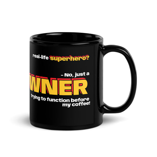 Black SUPEROWNER Glossy Mug