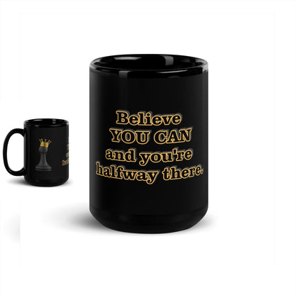 Black Glossy BELIEVE Mug - [BULLY_BRAND]