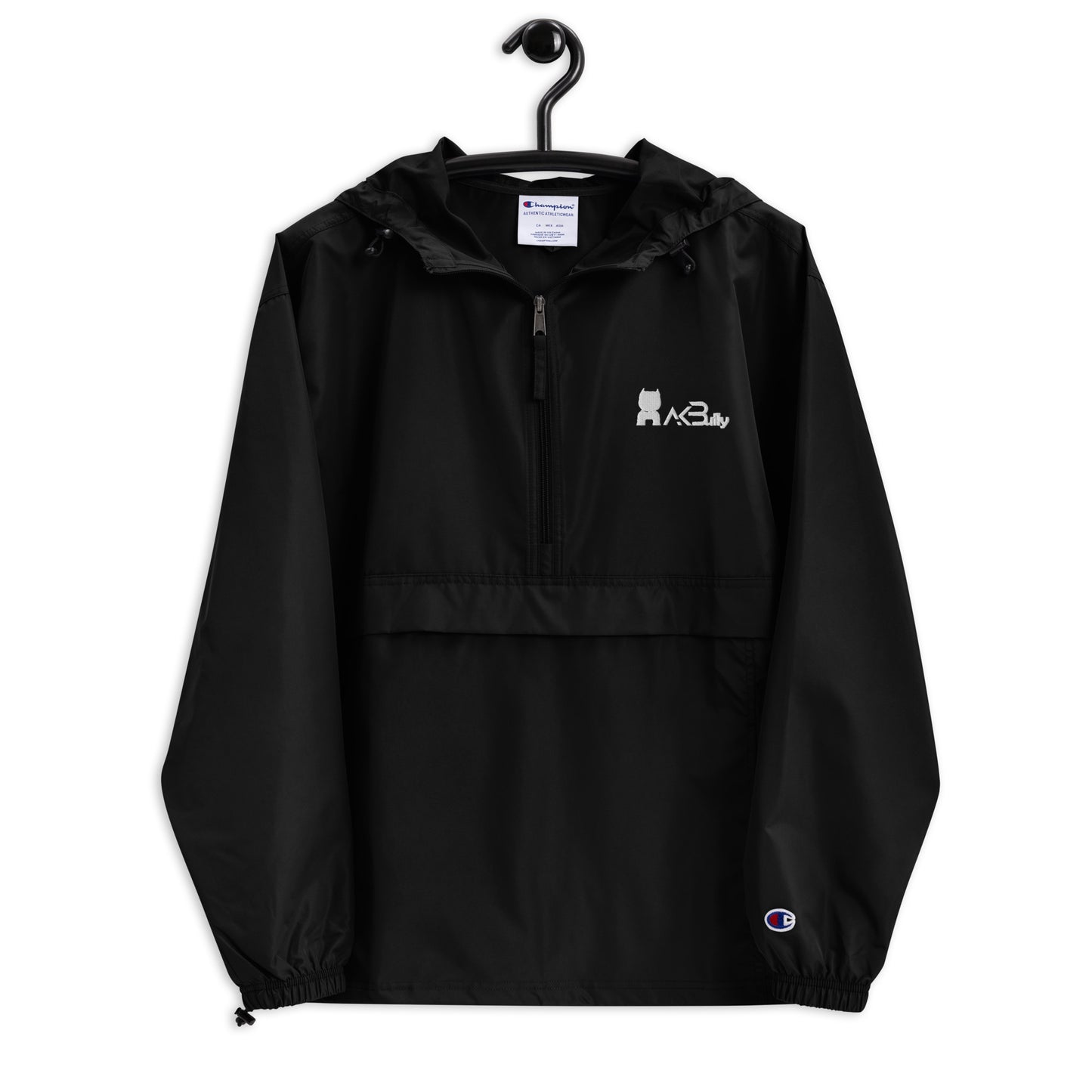 Embroidered Champion white AKB Jacket - [BULLY_BRAND]