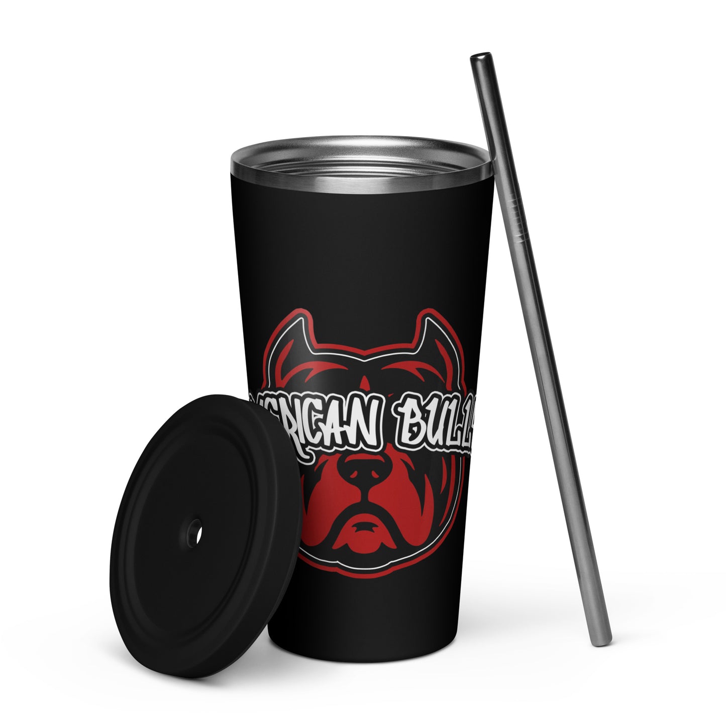 Insulated Bully tumbler with a straw