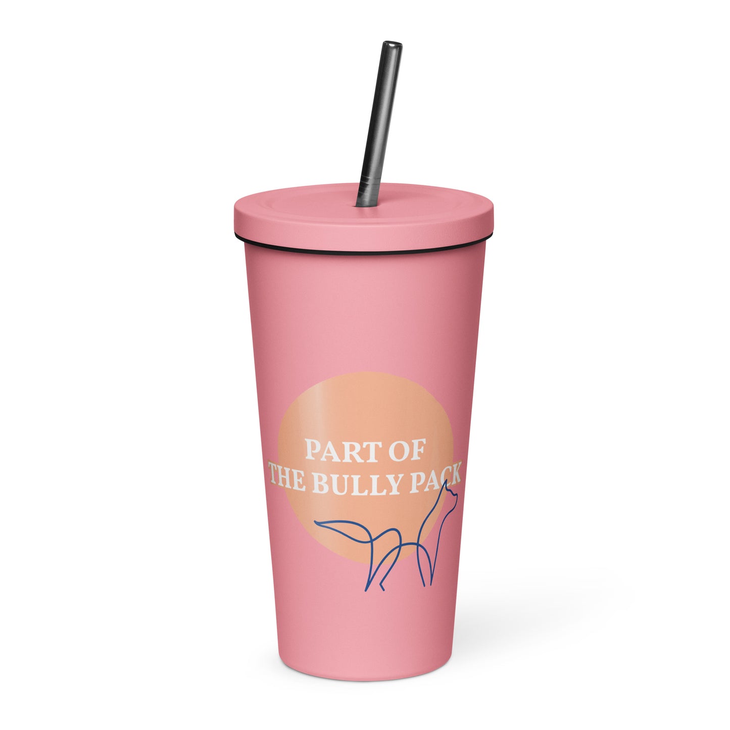 Insulated B Pack tumbler with a straw