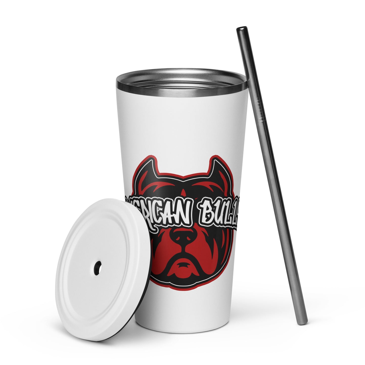 Insulated Bully tumbler with a straw