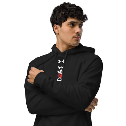 black hoodie with text: dogs