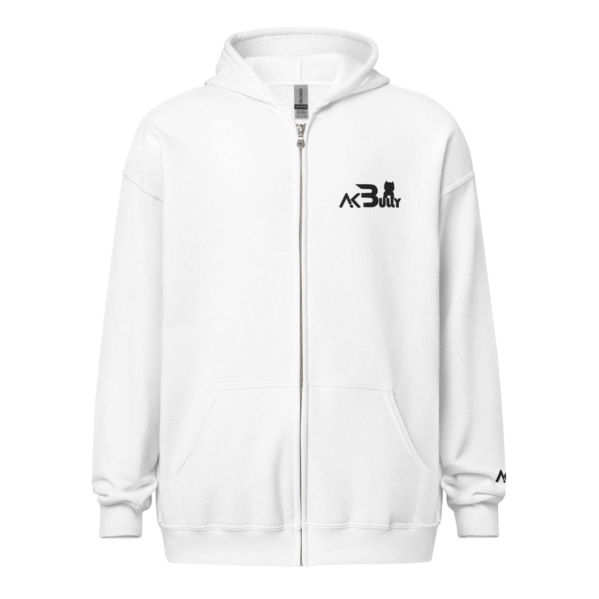 Unisex heavy blend AKB white zip hoodie - [BULLY_BRAND]