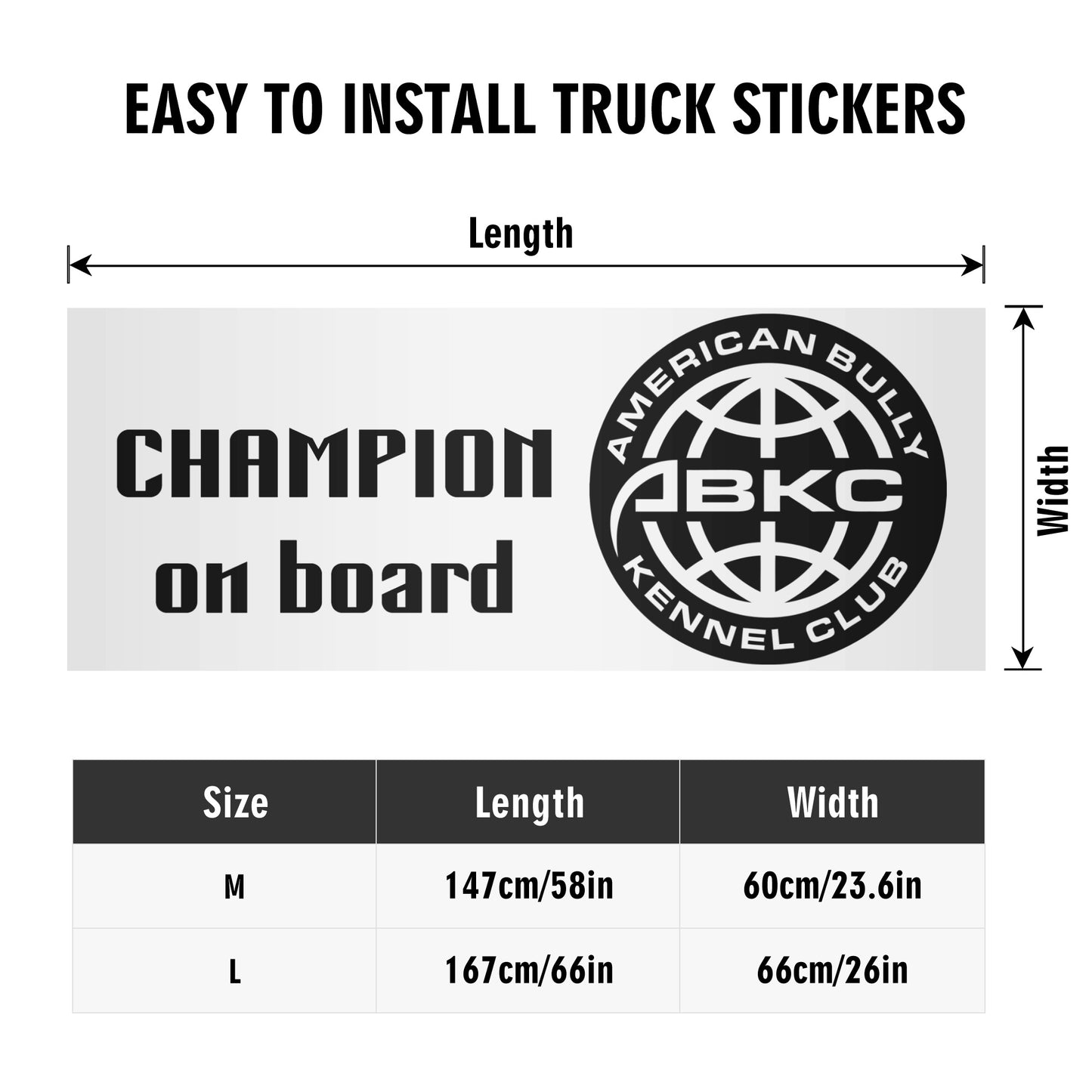 ABKC CHAMPION ON BOARD 2pics Truck Decals Sticker - [BULLY_BRAND]